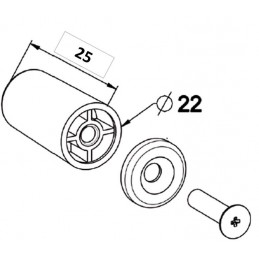 Butée Ronde -L 25 mm-BLANCHE H135CAccessoires lame finaleZURFLUH-FELLER