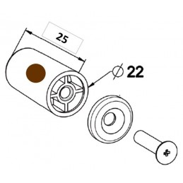 Butée Ronde -L 25 mm-MARRON H137AAccessoires lame finaleZURFLUH-FELLER