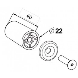 Butée Ronde -L 40 mm-BLANCHE H142Accessoires lame finaleZURFLUH-FELLER