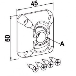 Guide à Rotule 45x45- Blanc -Rond D12 mm D116Manivelles de 12ZURFLUH-FELLER