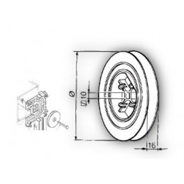 Poulie Mini Diamètre 120 mm trou carré de 10 mm 2003092Poulies à sangleSIMU-ACCESSOIRES