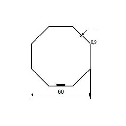 Tube OCTOGONAL 60 MM-Longueur 1.50 mètres T601500TubesZURFLUH-FELLER