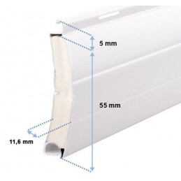 Pack 4 lames Alu 55 mm -3500 mm de long-Blanche LA55R3500B4Lame Alu 55 mm isolé 14 mmZURFLUH-FELLER