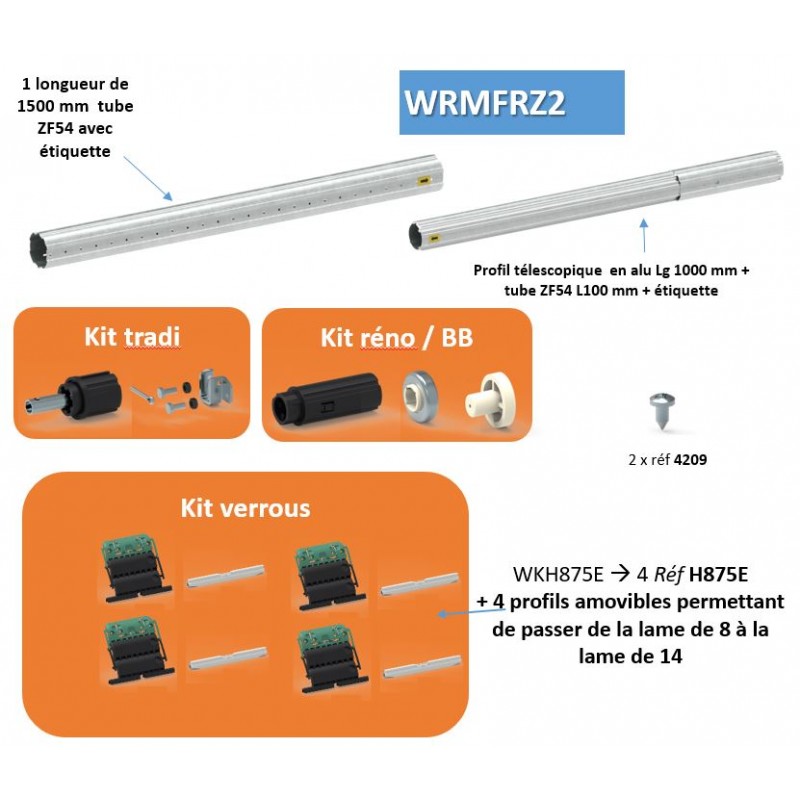 KIT MODERNISATION ZF 54 -2 PARTIES LG MAX 2400 MM WRMFRZ2TUBE ZF 54 ZURFLUH-FELLER