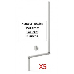 LOT DE 5 MANIVELLES BLANCHE SELECTALU. LGR TOTALE 1500 E801GAX5Diamètre Exter 12 ZURFLUH-FELLER